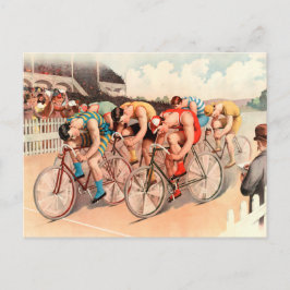 自転車レースヴィンテージイラストレーション ポストカード