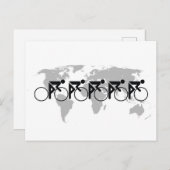 自転車レースNo 3 Black On White シーズンポストカード (正面/裏面)