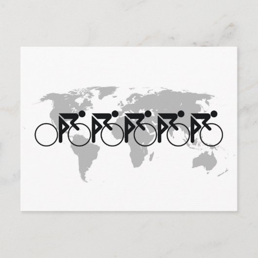 自転車レースNo 3 Black On White シーズンポストカード (正面)