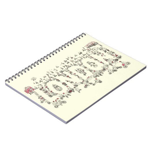 自転車ロンドのまわりにン詳細イラストレーション ノートブック (左側)
