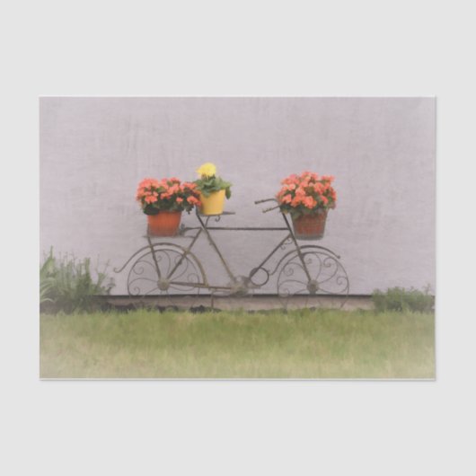 自転車ヴィンテージアンティークオレンジのフローラビクトリアン 薄葉紙 (正面)