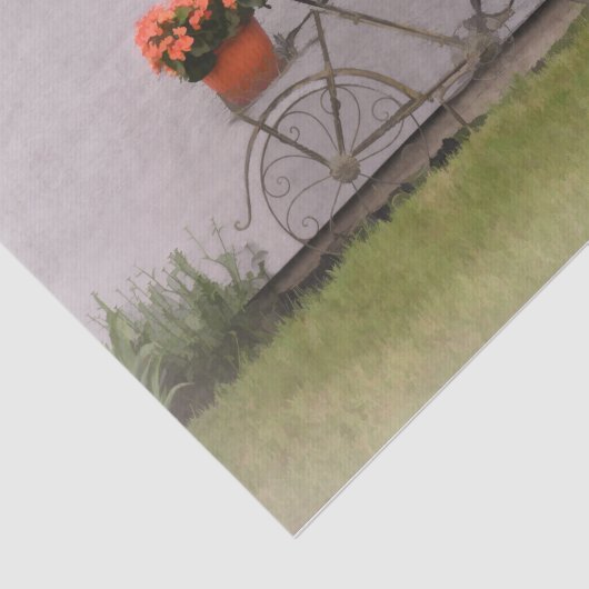 自転車ヴィンテージアンティークオレンジのフローラビクトリアン 薄葉紙 (詳細)