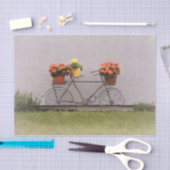 自転車ヴィンテージアンティークオレンジのフローラビクトリアン 薄葉紙 (クラフト)