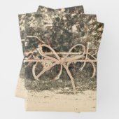 自転車ヴィンテージアンティークオールドレッドベージュ素朴 ラッピングペーパーシート (インサイチュ)