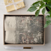 自転車ヴィンテージアンティークオールドレッドベージュ素朴 薄葉紙 (ギフト)