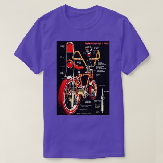 自転車ヴィンテージ1972ワイルドドラグスターバイク広告 Tシャツ (デザイン正面)