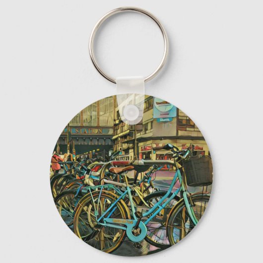 自転車乗りパパ キーホルダー (正面)