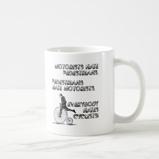 自転車乗り嫌い面白いマグカップ コーヒーマグカップ (右)