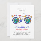 自転車乗り用ハッピーバースデーカスタマイズ 招待状 (正面)