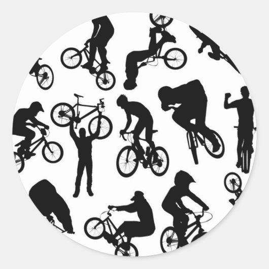 自転車乗り ラウンドシール (正面)