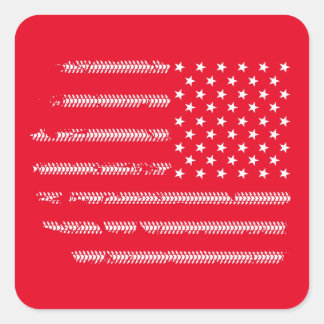 自転車乗用アメリカ国旗のサイクリング恋人 スクエアシール