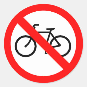 自転車交通禁止されたハイウェーの印 ラウンドシール