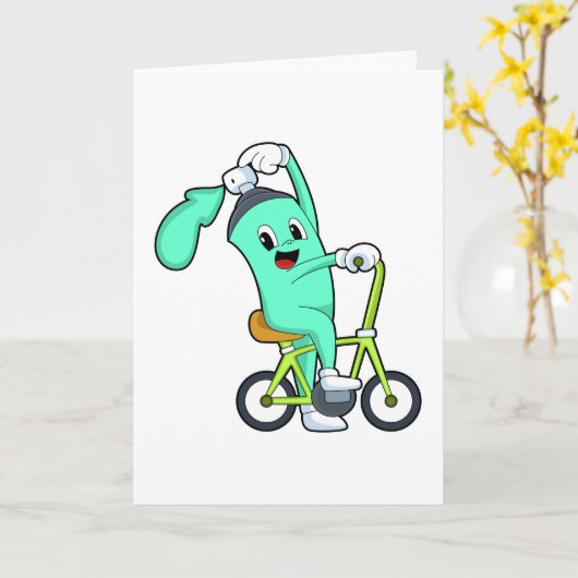 自転車付きスプレー缶 カード (黄色い花)