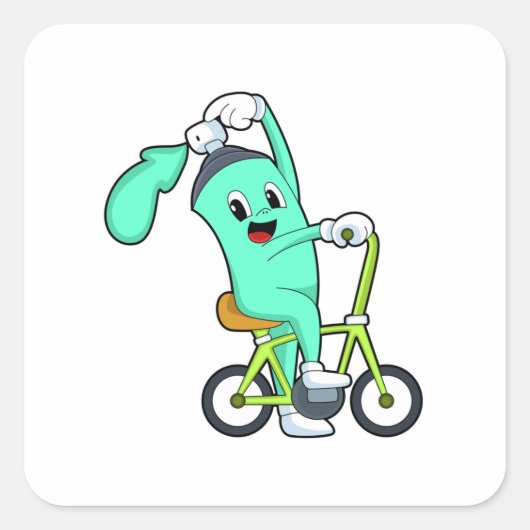 自転車付きスプレー缶 スクエアシール (正面)