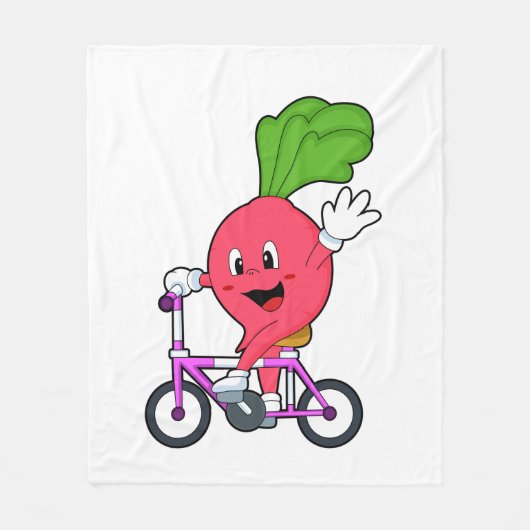 自転車付き大根 フリースブランケット (正面)