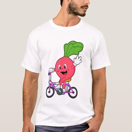 自転車付き大根 Tシャツ (正面)