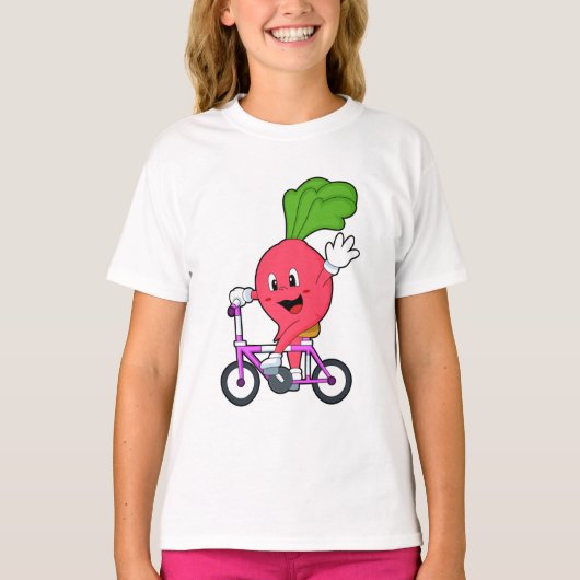 自転車付き大根 Tシャツ (正面)