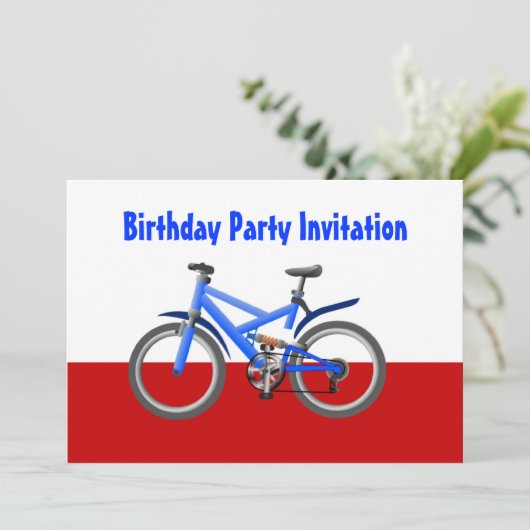 自転車付き誕生日パーティーの招待 招待状 (スタンド正面)