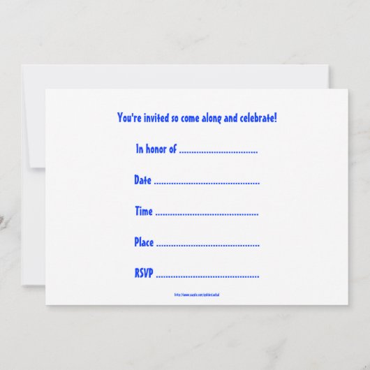 自転車付き誕生日パーティーの招待 招待状 (裏面)