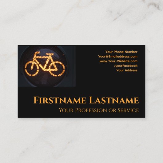 自転車修理店用オレンジバイク自転車修理店 名刺 (裏面)