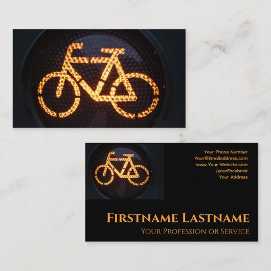 自転車修理店用オレンジバイク自転車修理店 名刺 (正面/裏面)