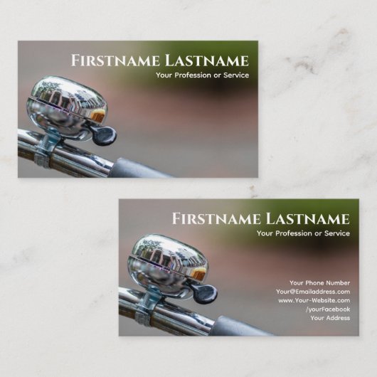 自転車修理店用シャイニークロムバイクベル 名刺 (正面/裏面)