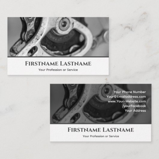 自転車修理店用メタルバイクピニオンギア 名刺 (正面/裏面)