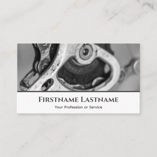 自転車修理店用メタルバイクピニオンギア 名刺 (正面)