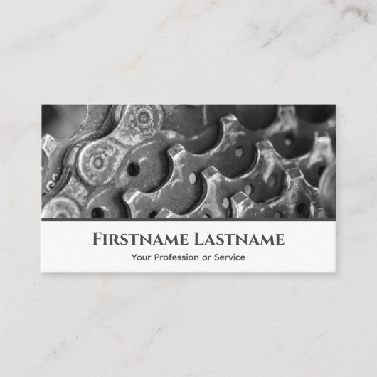 自転車修理店用メタルバイクピニオンギア 名刺 (正面)