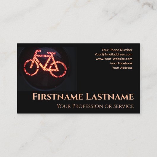 自転車修理店用レッドバイク自転車修理 名刺 (裏面)