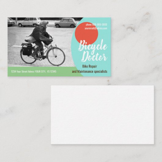 自転車修理標準、3.5インチx 2.0インチ名刺 名刺 (正面/裏面)
