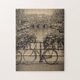 自転車及び運河-クラシックなアムステルダム-パズル ジグソーパズル