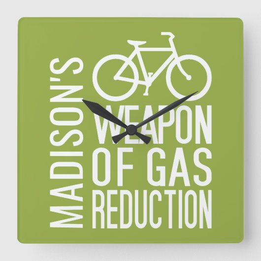 自転車名前をカスタムする&カラーウォールクロック スクエア壁時計 (正面)