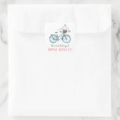 自転車図書館蔵書票ラベル スクエアシール (バッグ)