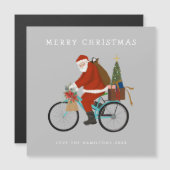 自転車図解入りの、写真付きのに乗るサンタカスタムー (正面/裏面)