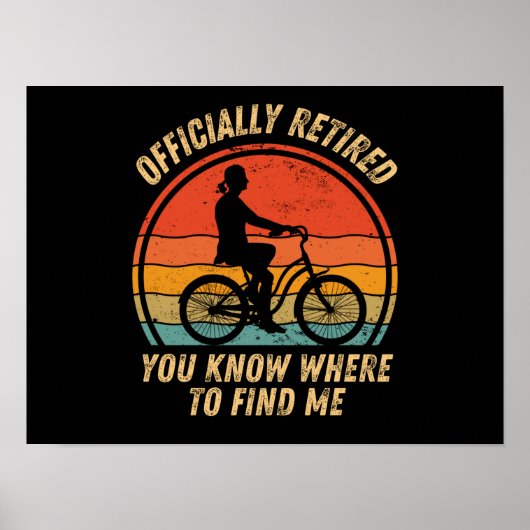 自転車好きおもしろいのサイク退職したリスト ポスター (正面)