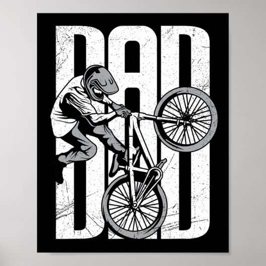 自転車好きなパパへ マウンテンバイク BMX 父の日ギフト ポスター (正面)