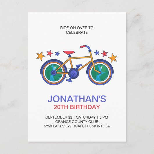自転車好きのためのカスタマイズ誕生日 ポストカード (正面)