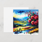 自転車好きのためのロマンチックな抱き枕 バレンタインデーのプレゼントに最適 シーズンカード (正面/裏面)