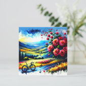 自転車好きのためのロマンチックな抱き枕 バレンタインデーのプレゼントに最適 シーズンカード (スタンド正面)