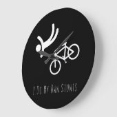 自転車好き-私は自分のスタントbmxサイクリングの贈り物をする ラージ壁時計 (傾斜)