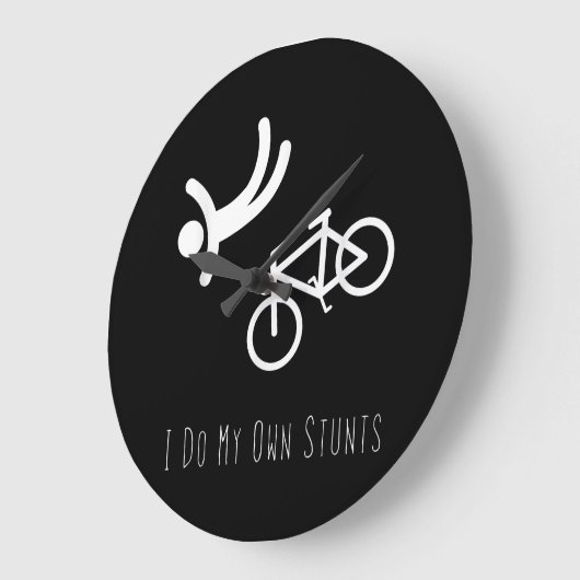 自転車好き-私は自分のスタントbmxサイクリングの贈り物をする ラージ壁時計 (傾斜)