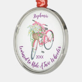 自転車学の記念に乗る メタルオーナメント (左)