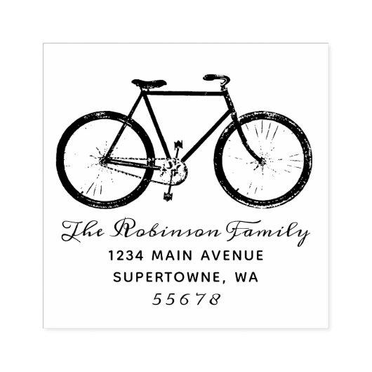 自転車差出人住所スタンプ ラバースタンプ (インプリント)