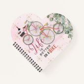 自転車引用文ハート形 ノートブック (正面)