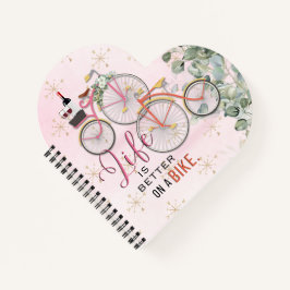 自転車引用文ハート形 ノートブック
