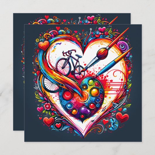 自転車愛のバレンタインデーギフト シーズンカード (正面/裏面)