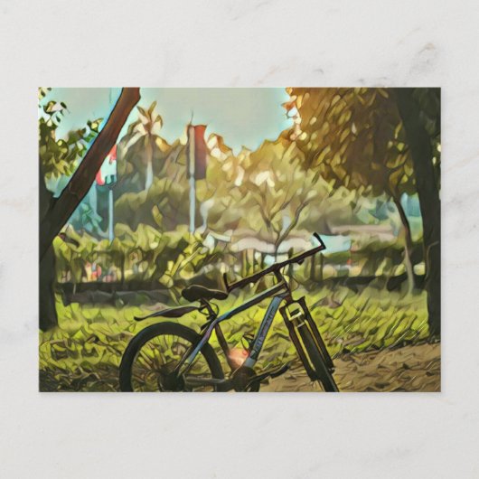 自転車愛好家のギフト | サイクリングの絵画 ポストカード (正面)