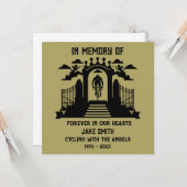自転車愛好家の葬儀を偲んで カード (正面/裏面インサイチュ)