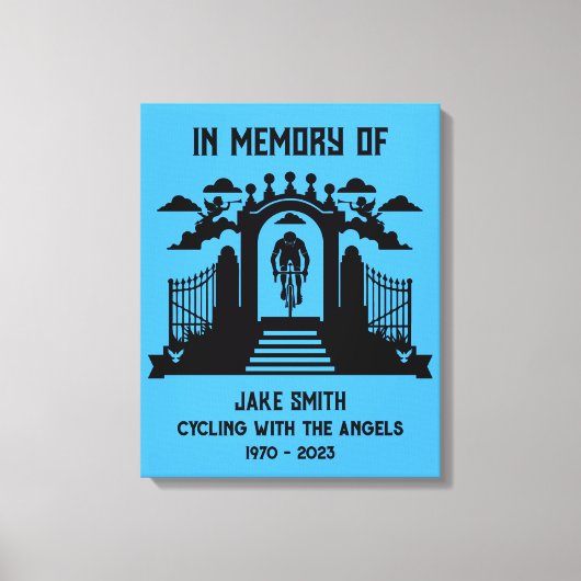 自転車愛好家の葬儀を偲んで キャンバスプリント (正面)